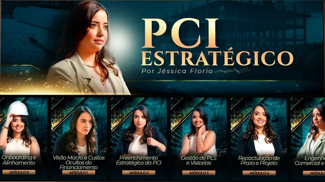 PCI Estratégico, de Jéssica Florio: capa e área de membros do projeto