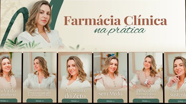 Farmácia Clínica na Prática, de Mariane Zanchi: capa e área de membros do projeto