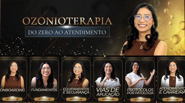 Ozonioterapia do Zero ao Atendimento, de Vanessa Rocha: capa e área de membros do projeto