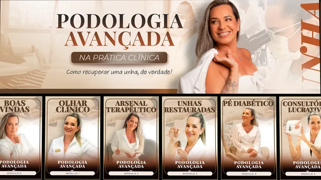 Podologia Avançada, de Andrea Rosalino: capa e área de membros do projeto