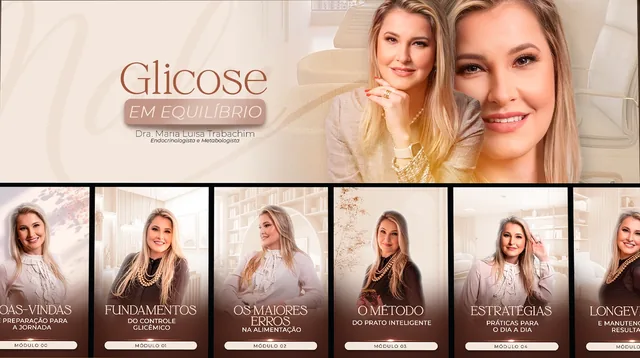 Glicose em Equilíbrio, de Dra. Maria Luisa Trabachini: capa e área de membros do projeto